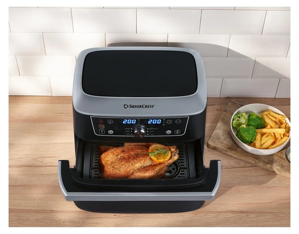 SilverCrest Ultrazone Airfryer SHFDA 2600 A1 - Dual Zone - 2x 5,5L - 2600W - Sync-Finish