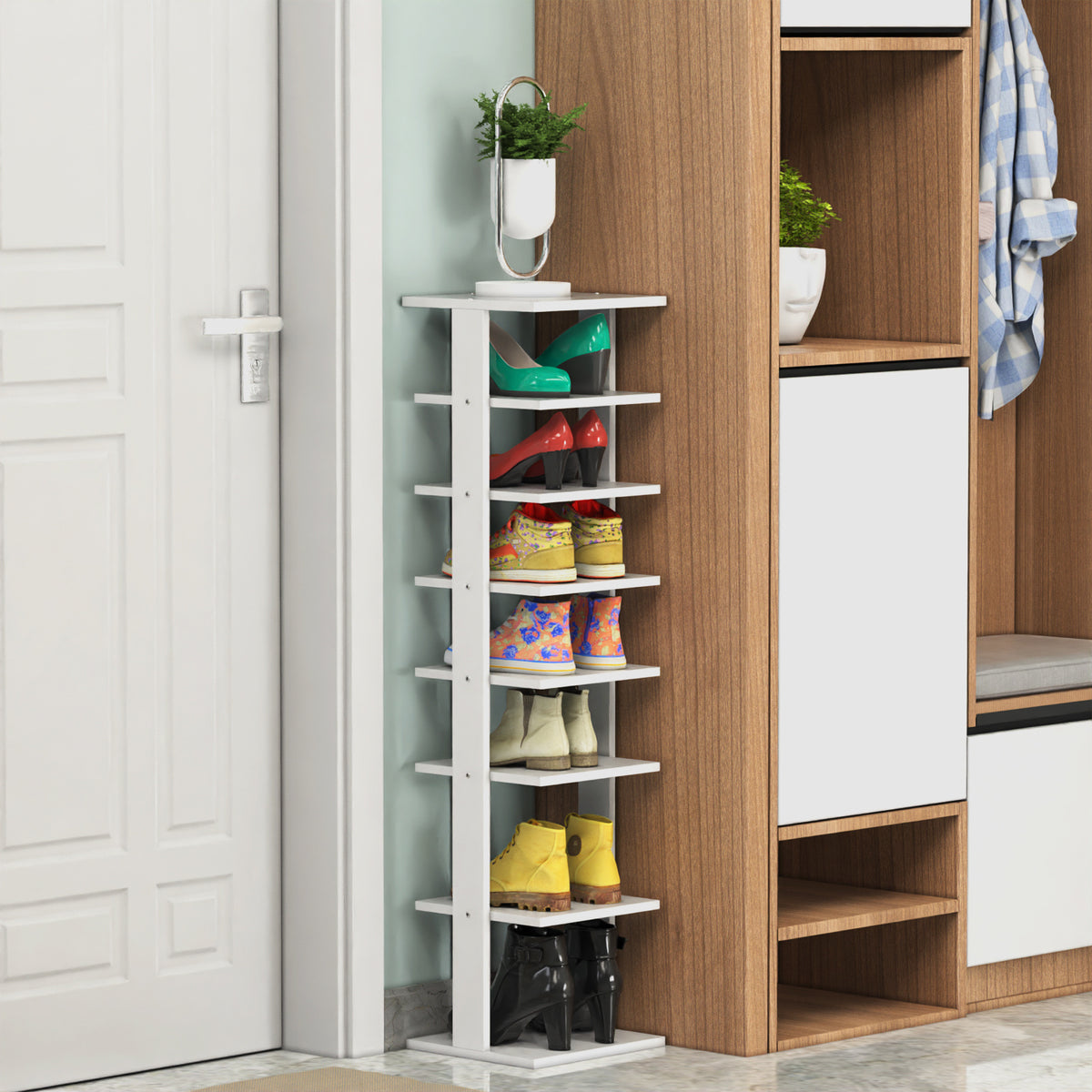Coast Schoenenrek - 8-Laags - 29 x 26 x 110 cm - Wit