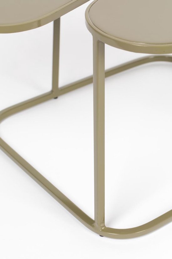 Zuiver Moondrop Metalen Bijzet tafel - Olijfolie - 48.50x55x43.70 - 5.24kg