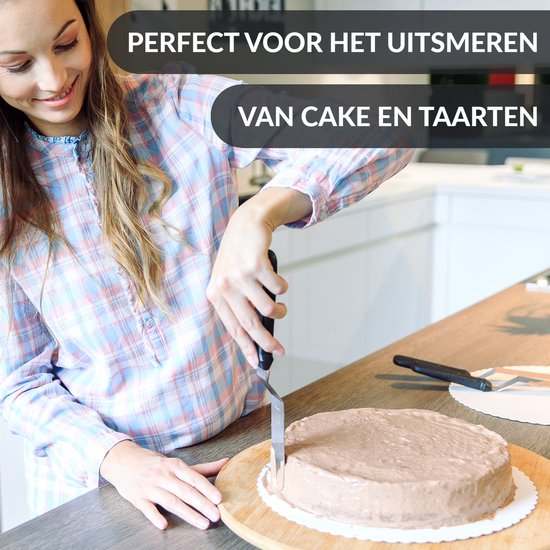 Chefarone Patisserie Set van 3 - Glaceermes - Taart Spatel - Cake Spatel - Paletmes Taartschraper - Spatel voor taart - Vaatwasserbestendig
