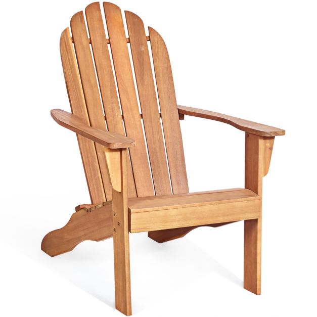 Coast Buiten Hout Adirondack Stoel 69x88x103 cm - Natuurlijk Acaciahout – Tuinstoel voor Terras, Balkon en Tuin