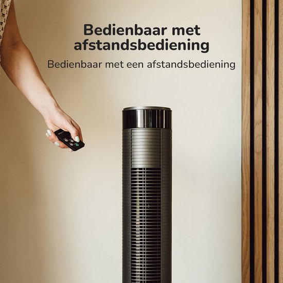 Bloomfold Torenventilator 38 inch Grijs - Afstandsbediening - Slaapstand - 12 uur Timer - Full LED Display