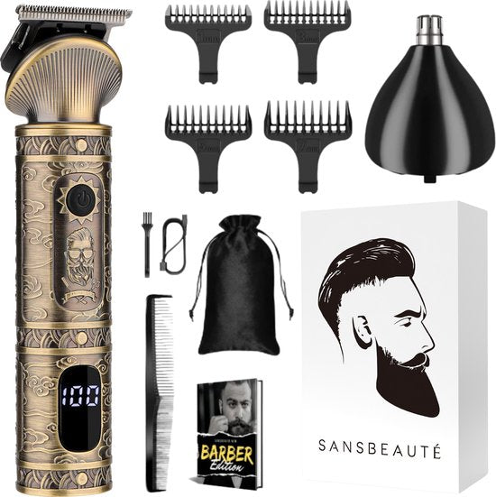 2-in-1 Baardtrimmer Mannen - Trimmer voor Baard en Lichaam - Incl. 2 opzetstukken - Sansbeauté® - Bodygroomer Mannen - Bodytrimmer Heren - Haar trimmer - Tondeuse - 0.5-15MM - Neus en Oor - Trimapparaat - Baard Machine