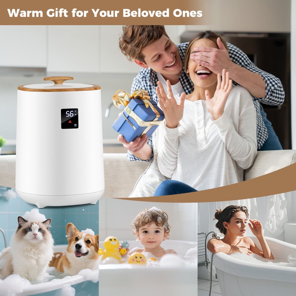 Coast Handdoekverwarmer Emmer - Snelle verwarming - 18 liter capaciteit - Wit