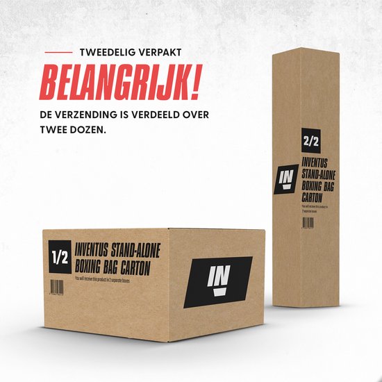 Inventus Bokszak Staand - 185 cm - Staande Bokspaal - Vul met Water / Zand - Boksen en Trainen - Heavy Boxing Bag - Volwassenen - Zwart