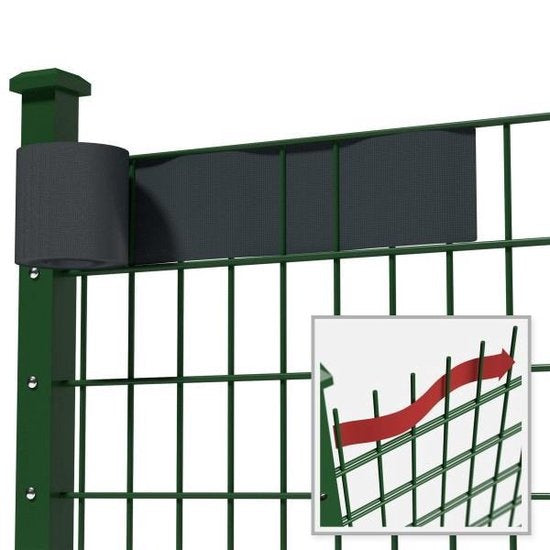 tectake® - Privacyfolie voor hek/tuinscherm - 70 meter - 19 cm hoog - antraciet - 401874