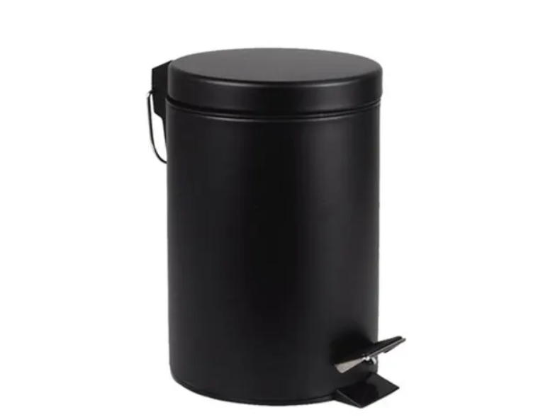 Afvalbak BRASQ pedaalemmer - 20 Liter - Zwart - RVS - 28.9 x 28.9 x 44 cm