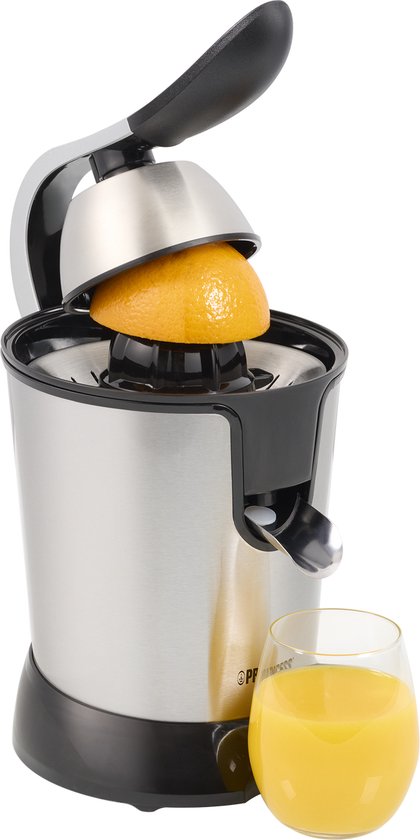 Princess Citruspers 201873 - 2 perskegels - Extreem krachtige motor - 1000W - Elektrische citruspers - Perst alle soorten citrus vruchten