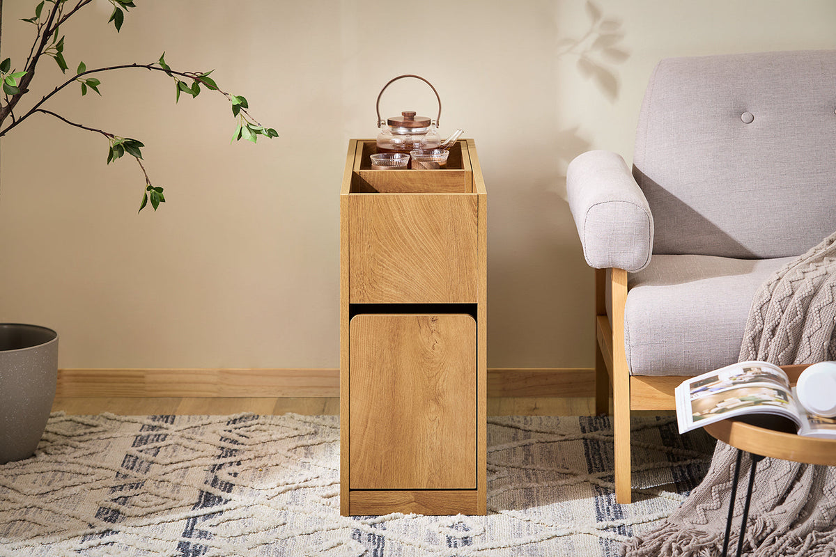SoBuy Bijzettafel Met Afneembaar Blad - Schuiflade en Open Vak - 70 x 25 x 55 cm - FBT158-N