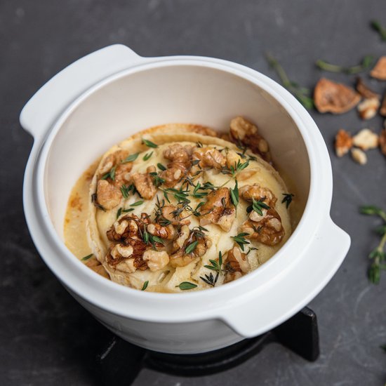 Boska Cheese Baker - Ovenschaal met onderstel - voor Camembert - Kaas fondue - Wit