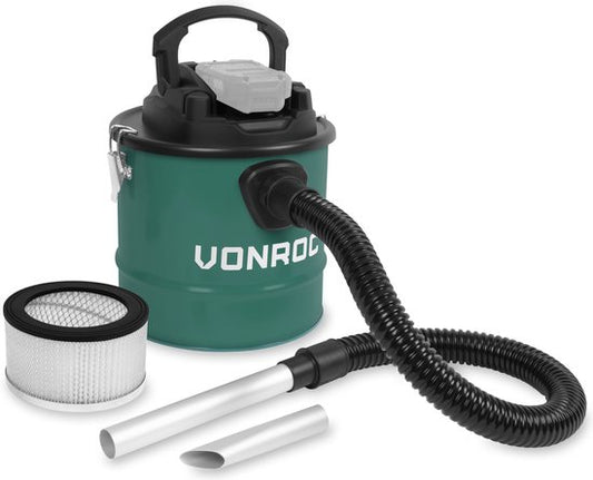 VONROC Accu aszuiger VPower 20V – 12L reservoir – HEPA-filter - Zonder accu & lader