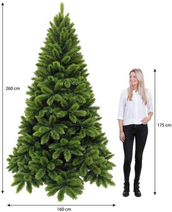 Triumph Tree Tsuga Kerstboom - Volle en Natuurlijke Uitstraling met 1502 Takken - Kerstversiering voor Binnen - Kunstboom Makkelijk en Snel op te Zetten - Groen H260 x Ø160cm