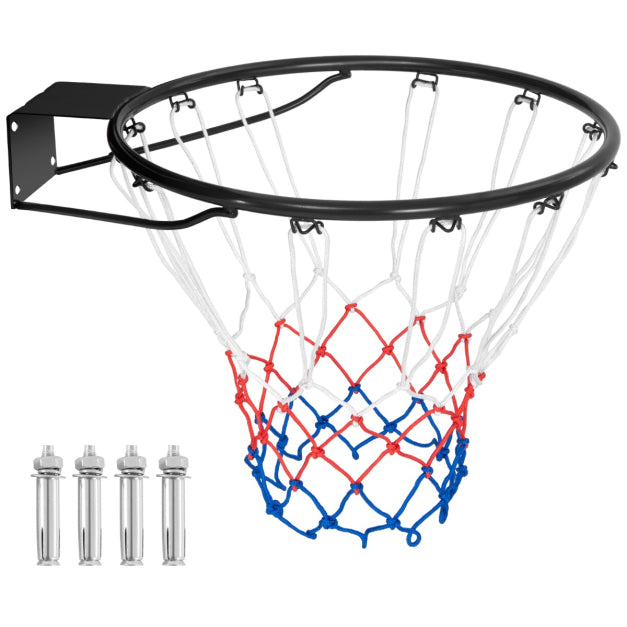 Coast Basketbalring - Metaal & Polyester - Ø45cm - 58 x 48 x 10 cm - Zwart