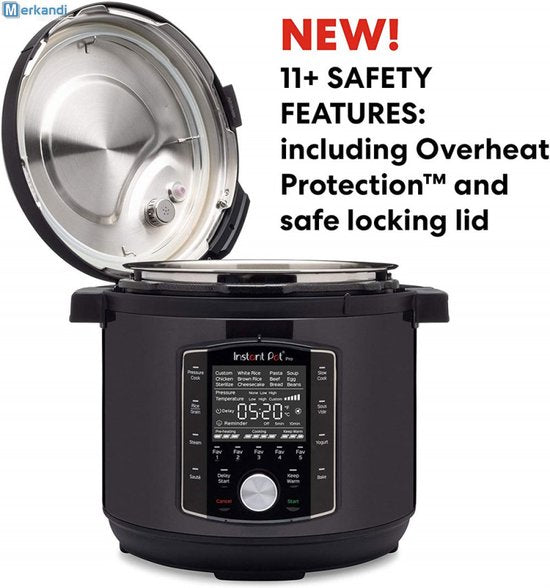 Instant Pot Pro Crisp 7,6L Multicooker + Airfryer - 11-in-1 Snelkookpan - Slowcooker - Sous-vide - Air Fry - Twee Afneembare Deksels - Tot 8 Porties