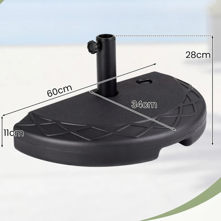 Coast Halfronde Parasolvoet - Vulbaar Water/Zand - Adapter 38/48 mm - Artikel 11380