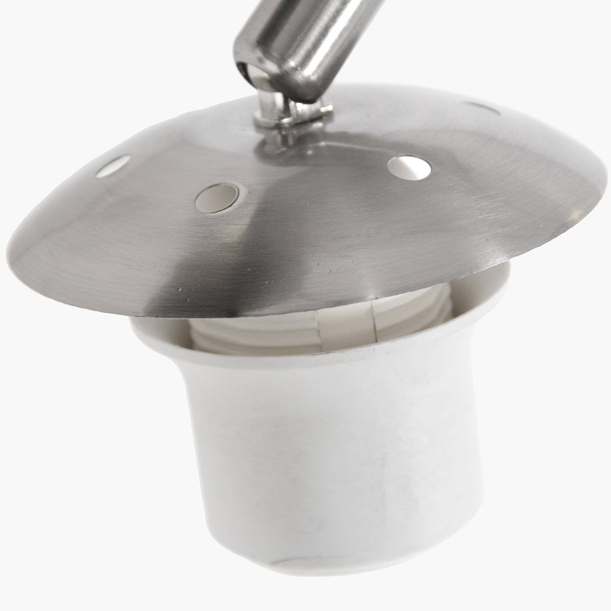 Vloerlampen Staal kleurige booglamp Sparkled Light 7268ST hoogte uitschuifbaar en kantelbaar Steinhauer