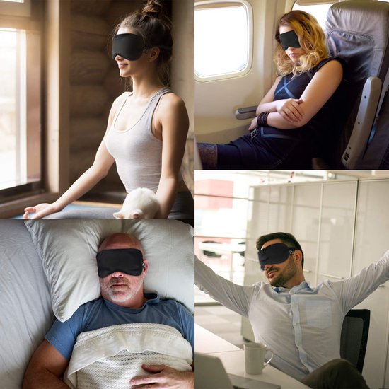 Northwall Premium Zijden Slaapmasker met Oordopjes - 100% Verduisterend Oogmasker - Verstelbaar - Zwart