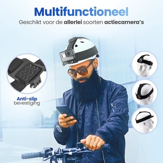 Garpex® Verstelbare Hoofdband - Head Strap - Universele mount voor diverse action camera's