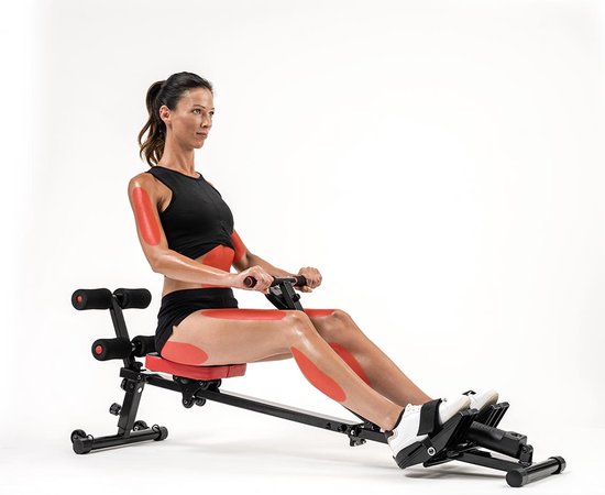 Kendox RowShaper - Roei-apparaat voor thuis - Fitnessapparaat voor cardio- en krachttraining - Fitness Roeiapparaat met LCD Display voor thuistraining - Belastbaar tot 120 kg