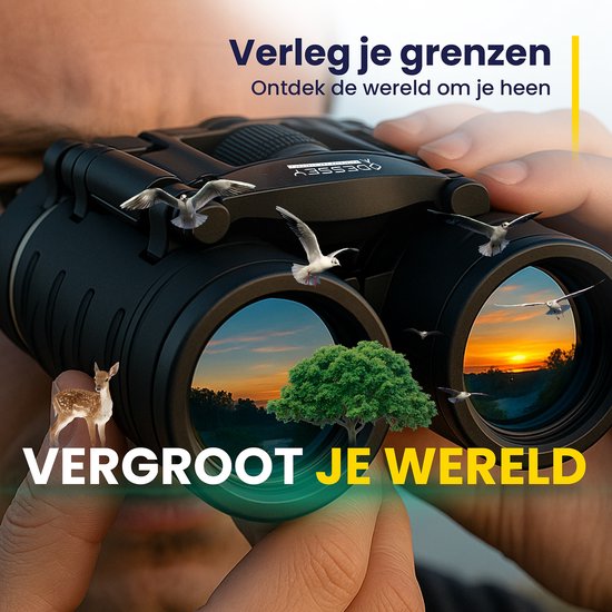 ODESSEY Compacte Verrekijker - met Etui, Onderhoudskit en Telefoonhouder - 8x22 - FMC - BAK-7 - voor Volwassenen & Kinderen