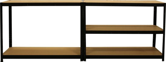 ERRO Opbergrek XL - 120 cm breed - 875 kg draagkracht - Monteren zonder schroeven - Zwart