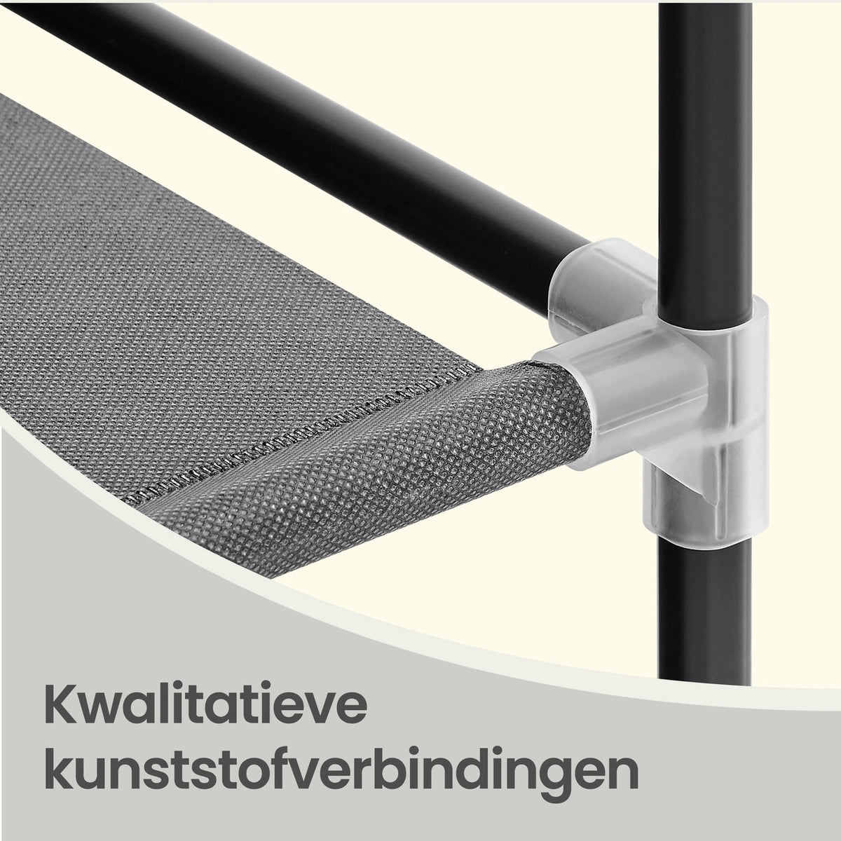 Joyfurnos Opvouwbare Stoffen Kledingkast - Metalen Frame - Grijs