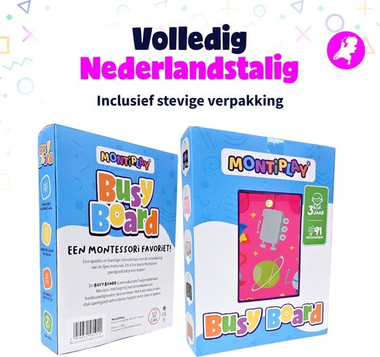 Qualita Montessori Busy Board - Sensorisch Speelgoed - Roze