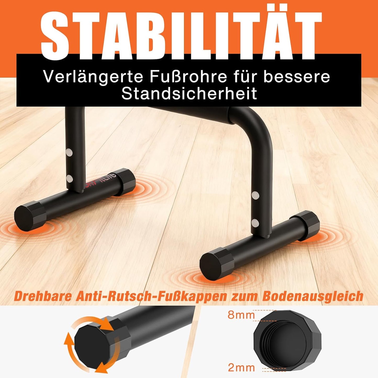 DH Ftlife Bars voor Calisthenics - Verstelbaar - 2 Stuks - Max. 200 kg - 30-35 cm