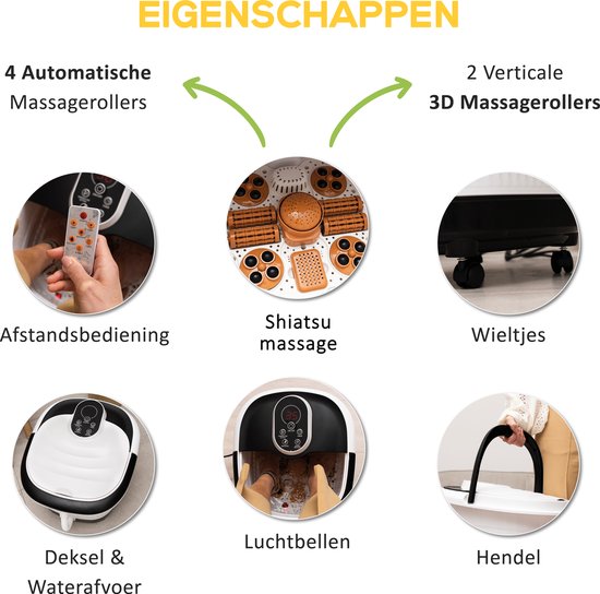 CALMENTA® XXL Voetenbad - 12L - Automatisch wielmassage - Infrarood - Tot 48°C - Voetbad Massage - Voetmassage - Shiatsu