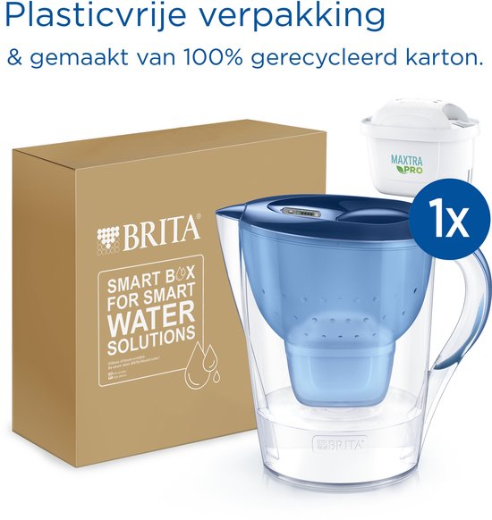 BRITA Waterfilterkan Marella XL - 3,5L - Blauw - incl. 1 MAXTRA PRO Pure Performance Waterfilterpatronen - Duurzaam Verpakt
