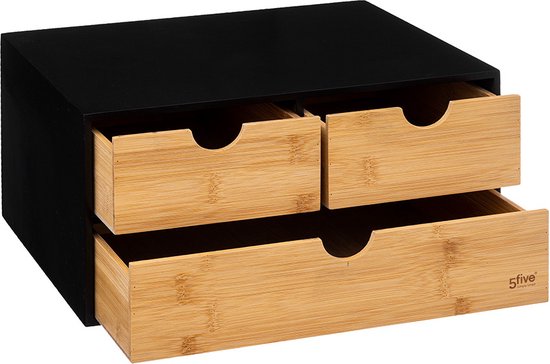 5Five kantoor organizer ladeblok - 3 lades - 25 x 31 x 24 cm - hout