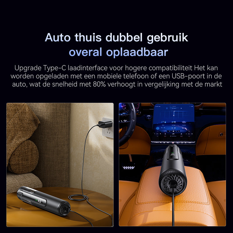 EasyWox Q808 draadloze autostofzuiger - 16500 Pa - grijs