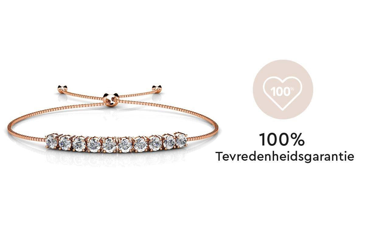 Yolora Dames Armband met 10 Kalpa Camaka Kristallen - Rosé kleurig - 18K Roségoud Verguld
