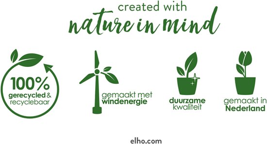 Elho Brussels Rond Wielen 35 - Grote Bloempot voor Binnen - 100% Gerecycled Plastic - Ø 35 x H 33 cm - Wit
