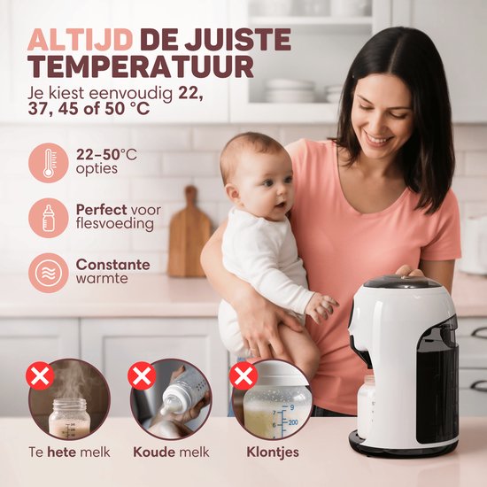 Vulpes Goods® BabyCare - Baby Fles Maker Automatisch - Baby Formula Maker PRO - Flesvoeding Apparaat - Automatische Flessenbereider - Baby Melkmachine - Incl. Schoonmaakset