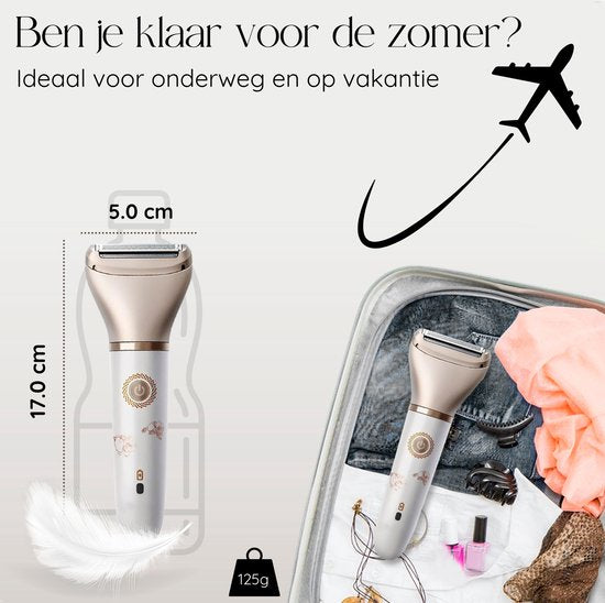 2-in-1 Ladyshave Gezicht - Oksels - Benen - Bikinilijn - Sansbeauté® - Scheerapparaat Vrouw - Ontharingsapparaat Electrisch Ontharen - Gezichtsontharing Dames - Trimmer Vrouw - Ladyshaves Bikini - USB Oplaadbaar