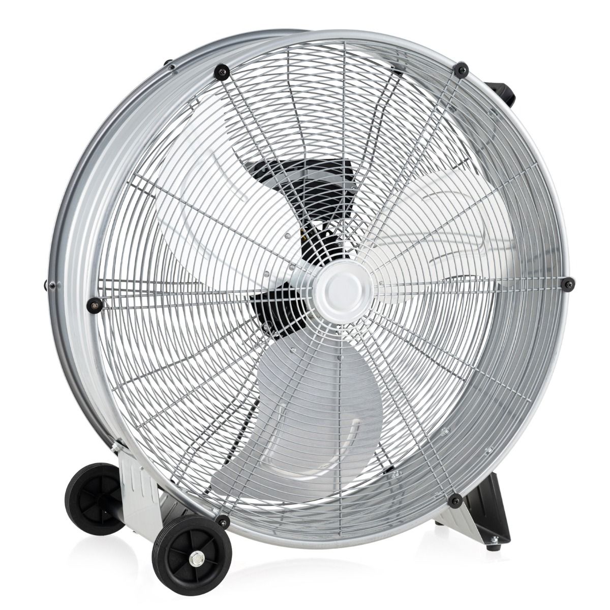 Coast Industriële Trommelventilator - 3 Snelheden, 180W, Max. 1300 CFM - 65 x 37 x 67 cm - Staal/Aluminium - Zilver