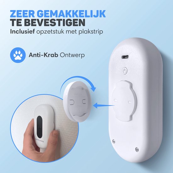 Vulpes Goods® Pets - Kattenbak Geurverdrijver - Kattengeurverwijderaar - Actieve zuurstof, ozon & ionen - Oplaadbaar - Air Eliminator - Wit - PRO versie