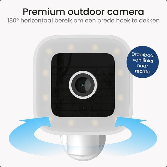 Gologi Premium Outdoorcamera - Buitencamera met Nachtzicht - Beveiligingscamera - Security Camera - 4MP - IP Camera - Geluid en Bewegingsdetectie - Met Kabel - Met Wifi en App - Wit
