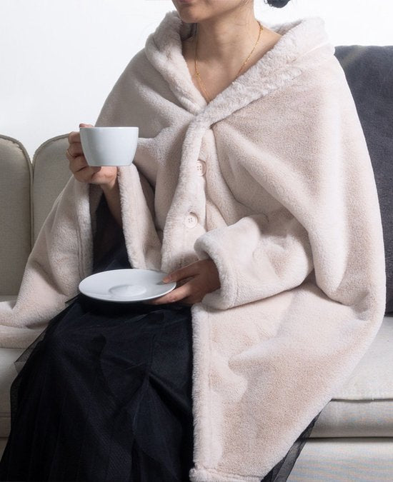 Cape Oxford - 75x150 cm - Super zacht en heerlijk warm - Fake Fur 500gr/m² - Beige