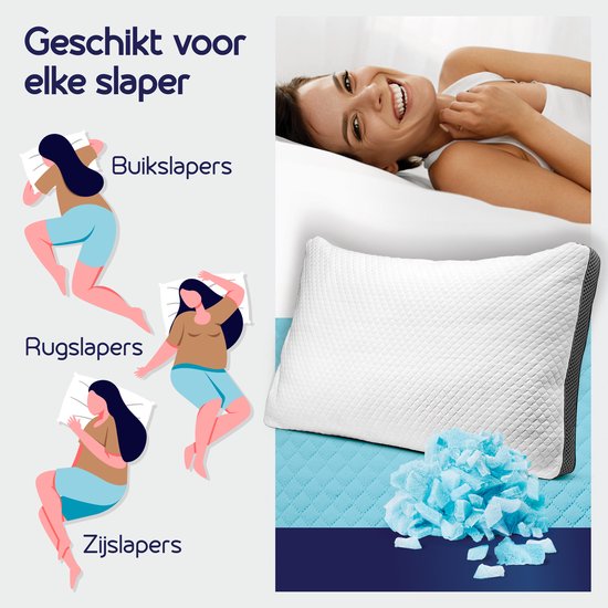 Softsie Traagschuim Hoofdkussen 70x50 - Ergonomisch Kussen - Verstelbaar Slaapkussen - Pillow - Hoofdkussens Nekklachten