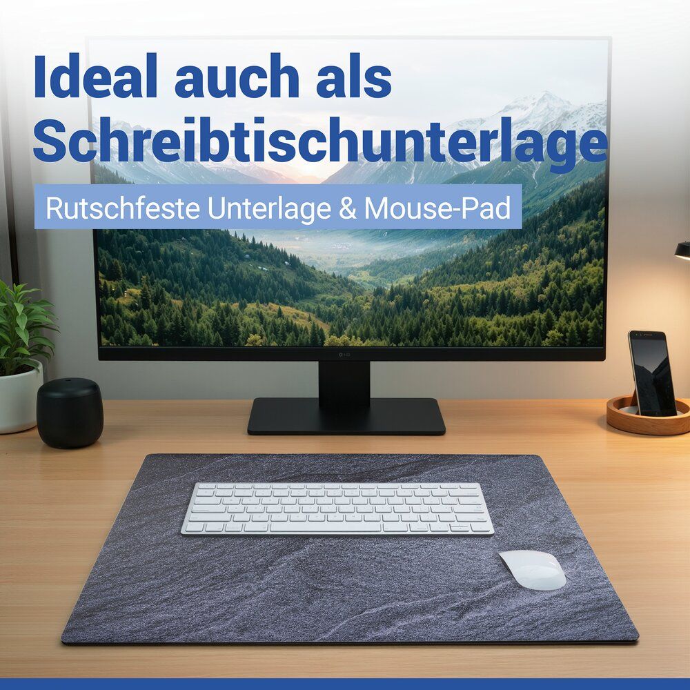 WENKO Afdekmat Kookplaat Leisteenlook - 60 x 52 cm - Hittebestendig PVC
