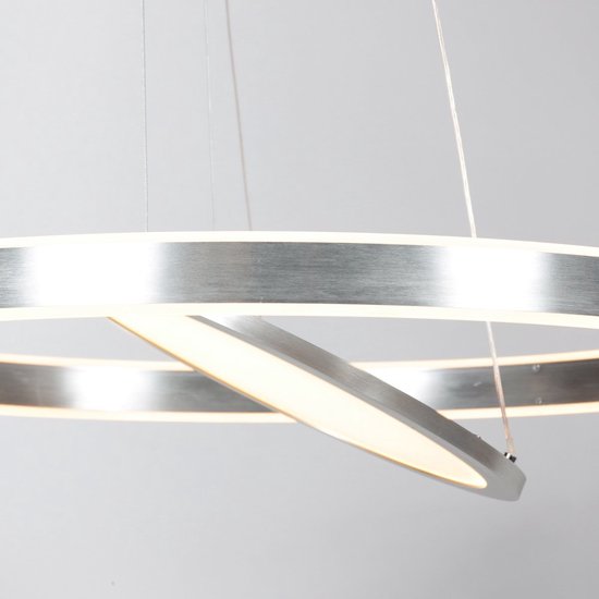 Hanglamp Ringlux 3514ST Staal 60cm Hoogteverstelbaar - Steinhauer Moderne Verlichting voor Binnen