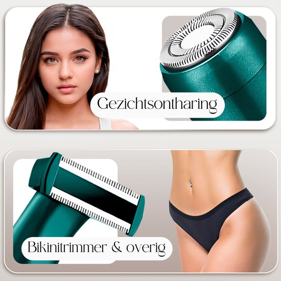 6-in-1 Bikinitrimmer - Sansbeauté® - Gezicht - Oksels - Benen - Bikinilijn - Wenkbrauw Trimmer - Gezichtsontharing Dames - Intieme Zone - Ladyshaves Bikini - Ontharingsapparaat Electrisch