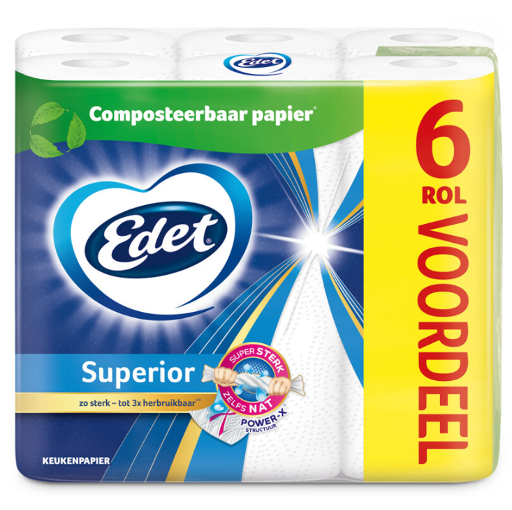 Edet Keukenpapier - Superior - Voordeelpak - 6 stuks