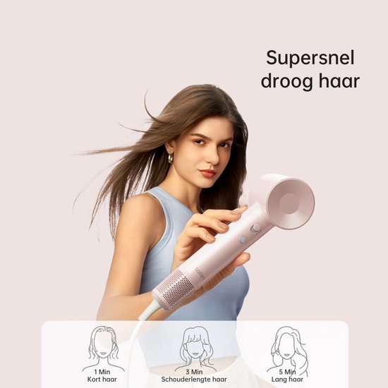 Laifen SE Lite High Speed Fohn - Roze - Haardroger met ionische technologie - 3 warmtestanden