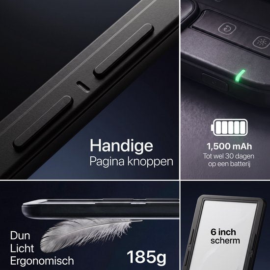 Relore E-reader 6 Inch Touchscreen - Ereader opslag 1000+ Ebooks - Ebook Vervanger Kobo Clara, Kindle, Pocketbook