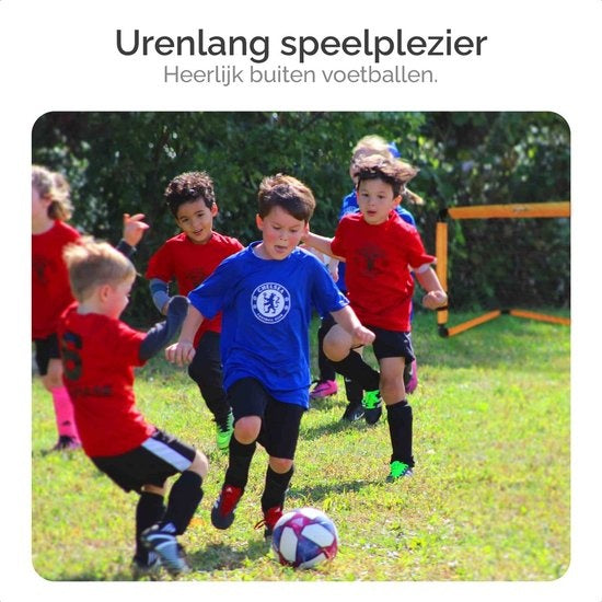 Gofun Voetbaldoel set van 2 – Voetbaldoeltjes – Opvouwbaar – 90 x 60 x 60 cm – Zwart/Oranje