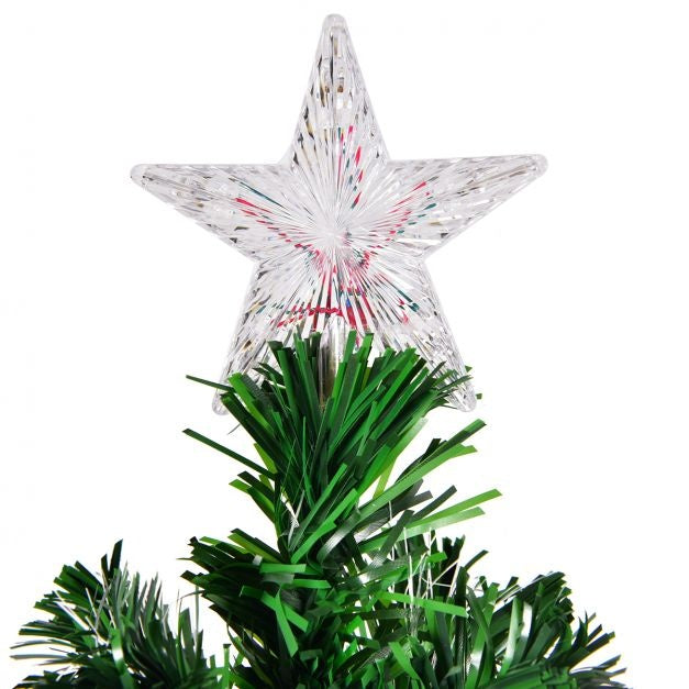 Coast Kerstboom met Gekleurde Glasvezel Verlichting en Kerststerren - 180cm - Groen