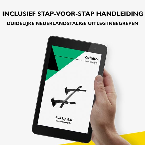 Zoluko Professionele Pull Up Bar Wandmontage - Incl. Weerstandsband Medium en E-book - 150kg Draagkracht - Eenvoudige Bevestiging - Optrekstang Fitness - Pull Up Station voor Thuis Sporten - Chin Up Bar - Zwart